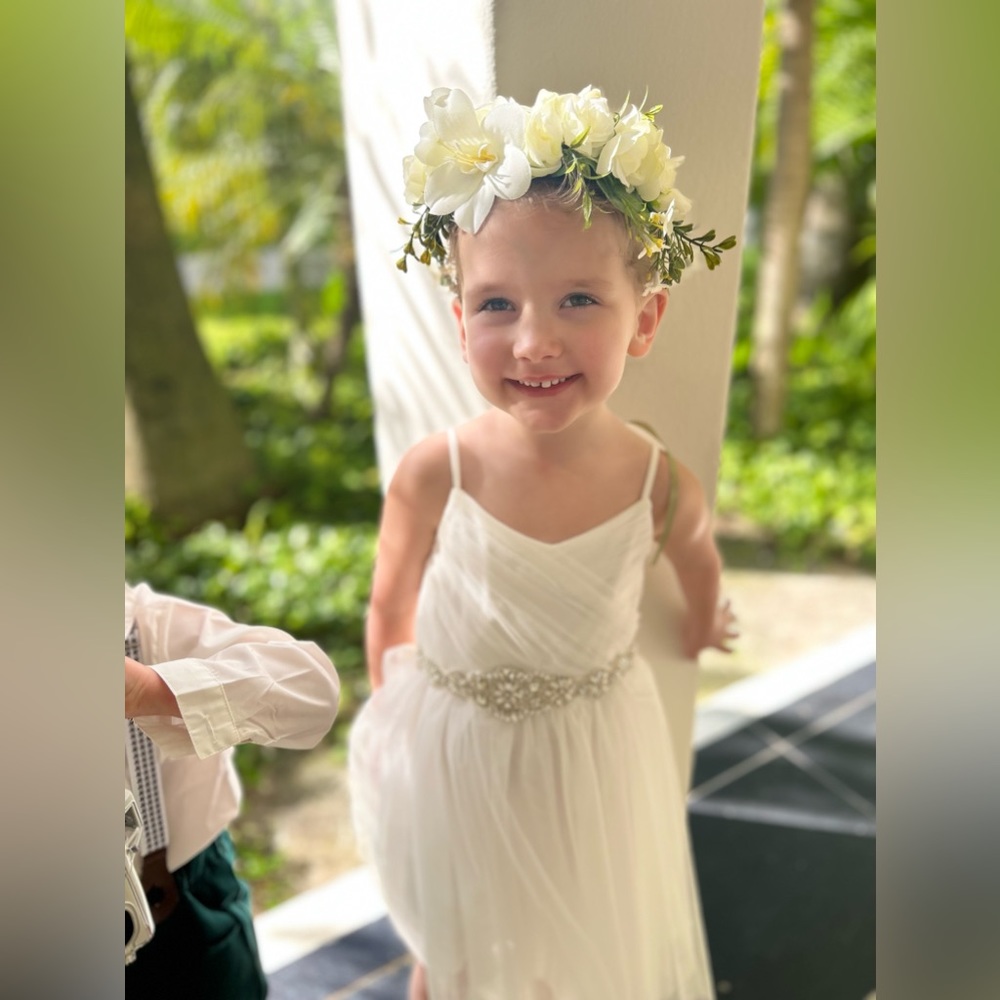David’s Bridal Mesh Flower Girl Dress
